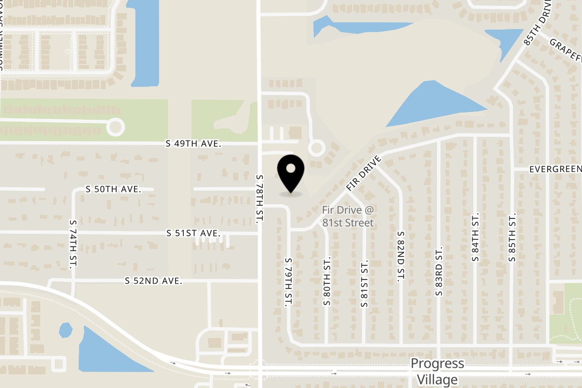 Map showing the location of Whigham Family Kitchen on 4808 S 79th St in Tampa
